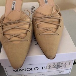Manolo Blahnik kitten heel mules